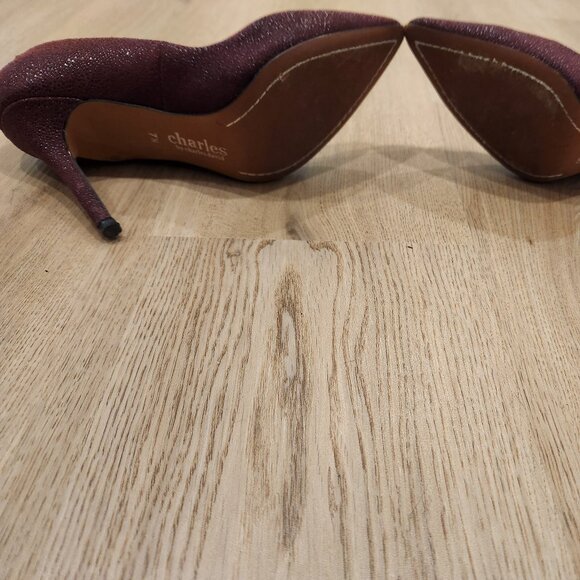 Charles David Burgundy Heels Size 7.5 - Picture 3 of 4